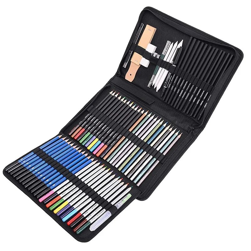 71 Piece Sketch and Drawing Art Kit Professional - Polendo Design 71 piece sketch and drawing art kit