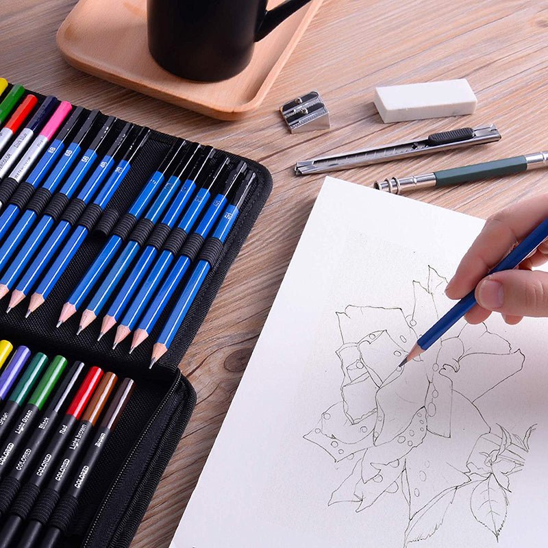 71 Piece Sketch and Drawing Art Kit Professional - Polendo Design 71 piece sketch and drawing art kit