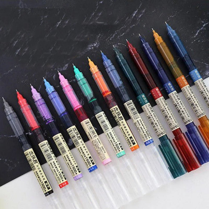 8 - Color Liquid Gel Pen Set – 0.5mm Rollerball Pens for School & Office - Polendo Design