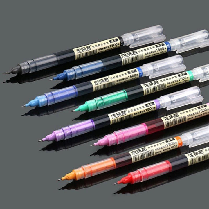 8 - Color Liquid Gel Pen Set – 0.5mm Rollerball Pens for School & Office - Polendo Design