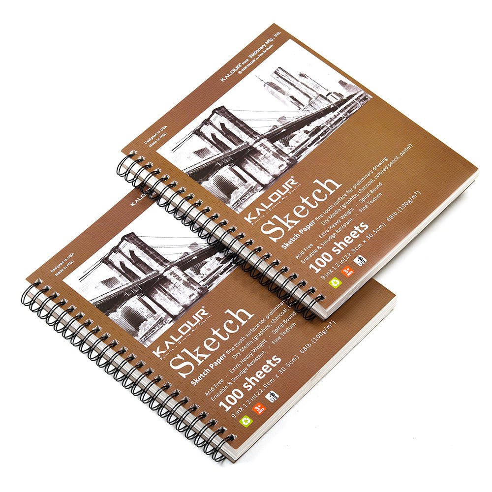 9x12 Mixed Media Sketch Paper Pad – 100 GSM, Rough Texture - Polendo Design