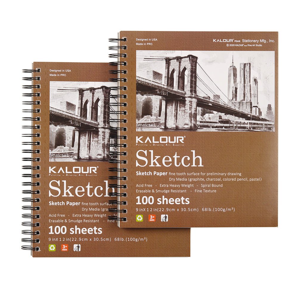 9x12 Mixed Media Sketch Paper Pad – 100 GSM, Rough Texture - Polendo Design