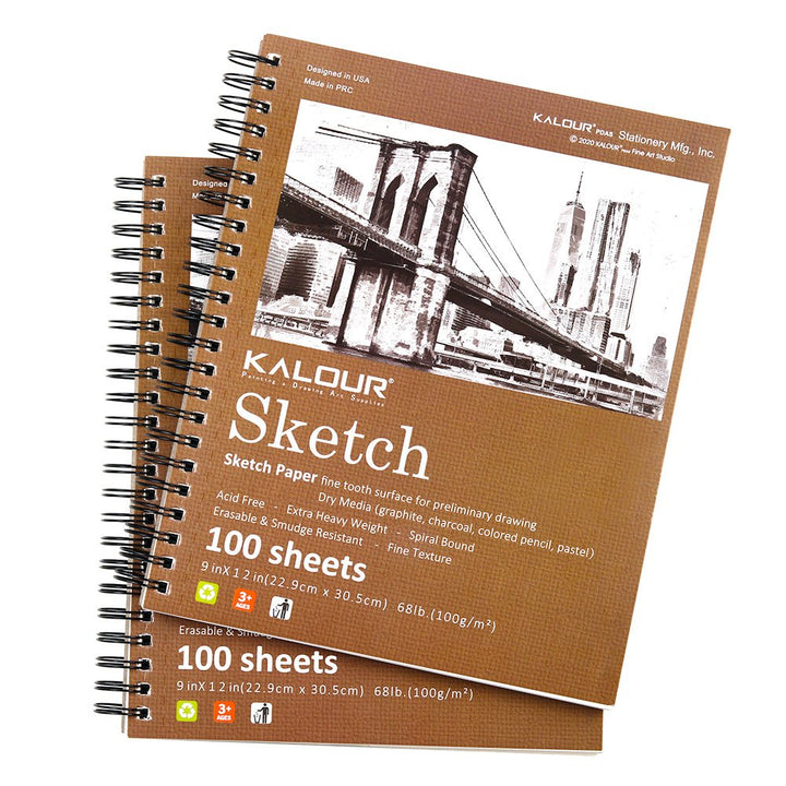 9x12 Mixed Media Sketch Paper Pad – 100 GSM, Rough Texture - Polendo Design