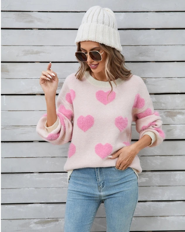 Women Valentine's Heart Sweater
