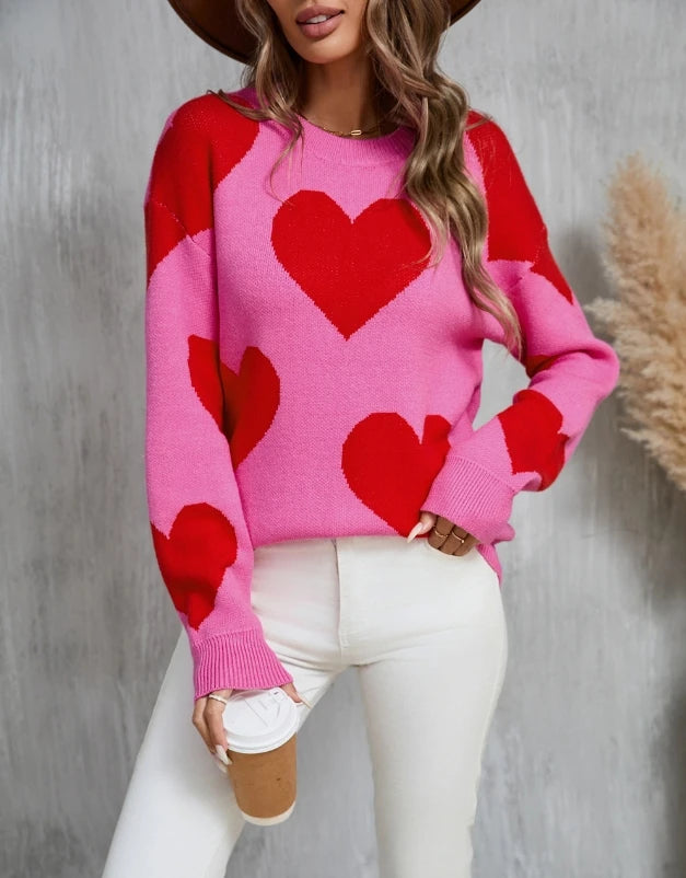 Women Valentine's Heart Sweater