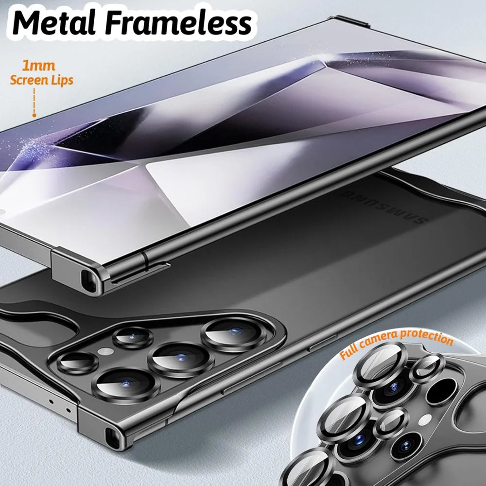 Metal Frameless Phone Case for Samsung S24 Ultra Shockproof - Polendo Design