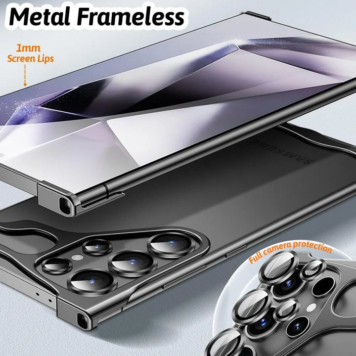 Metal Frameless Phone Case for Samsung S24 Ultra Shockproof - Polendo Design