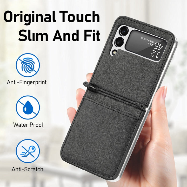 Folding Leather Shockproof Phone Case for Samsung Galaxy Z Flip3 - Polendo Design