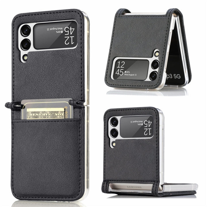 Folding Leather Shockproof Phone Case for Samsung Galaxy Z Flip3 - Polendo Design