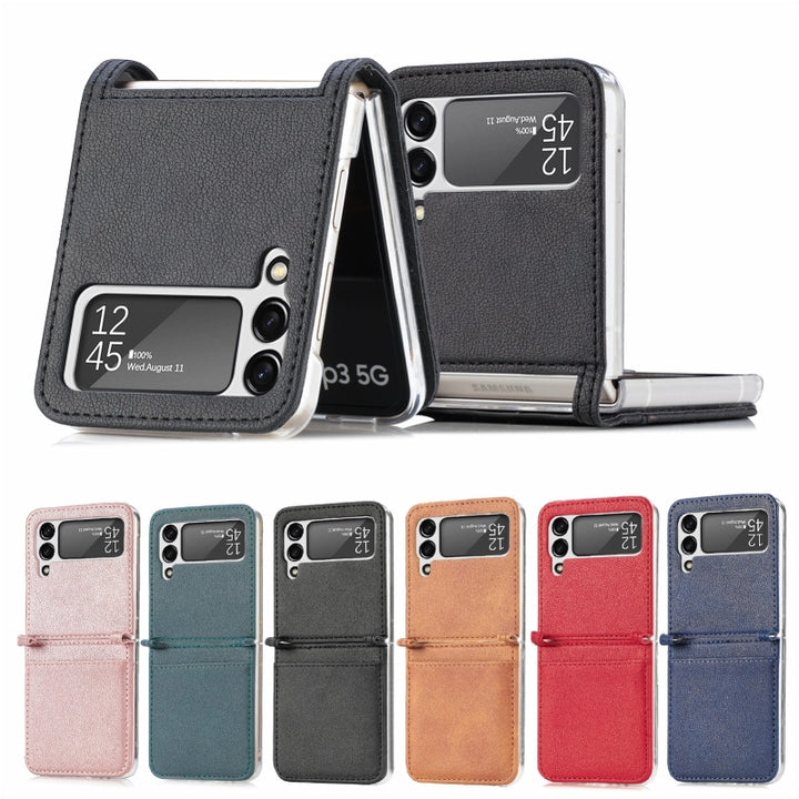 Folding Leather Shockproof Phone Case for Samsung Galaxy Z Flip3 - Polendo Design