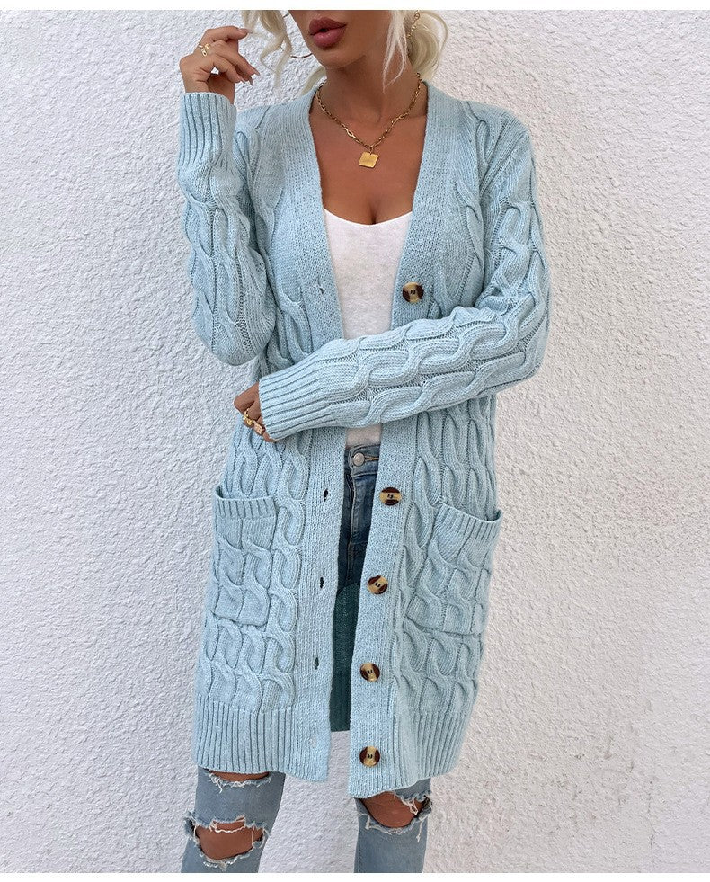 Chunky Cable Knit Cardigan for Women - Polendo Design
