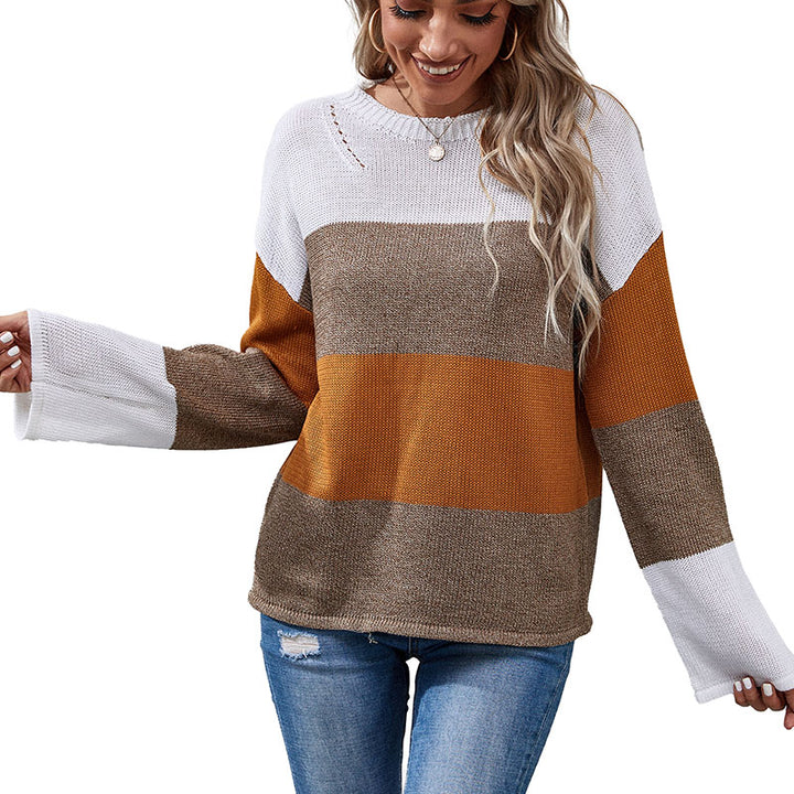 Striped Sweater Pullover For Women's