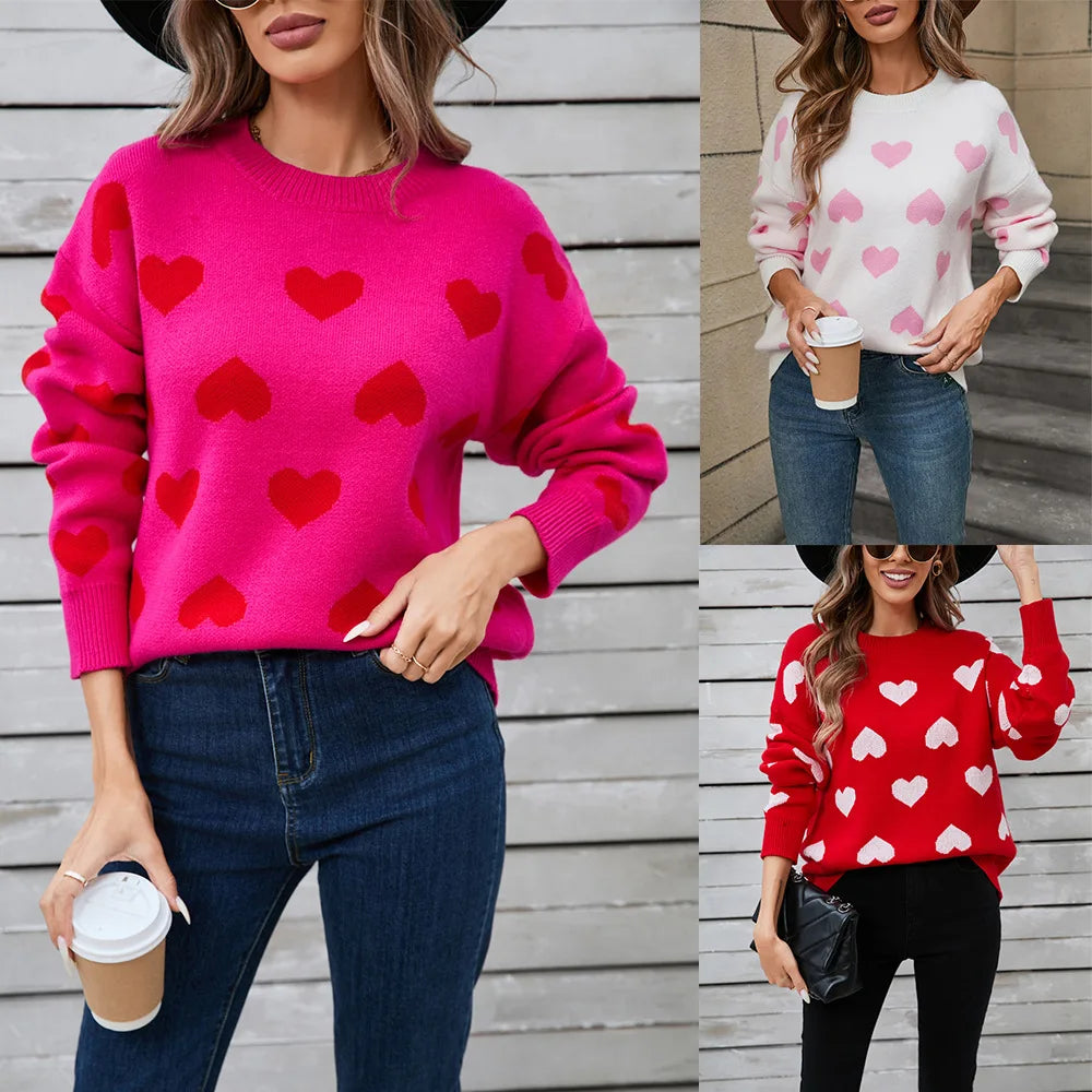 Women Valentine's Heart Sweater