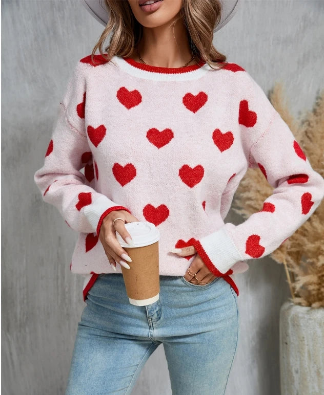 Women Valentine's Heart Sweater