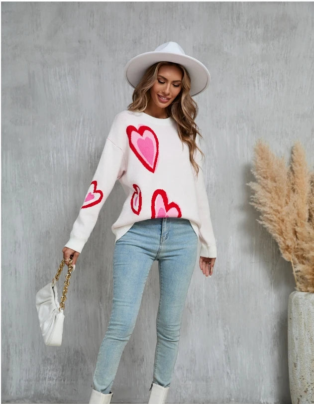 Women Valentine's Heart Sweater