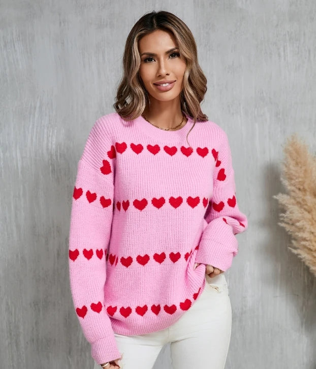 Women Valentine's Heart Sweater
