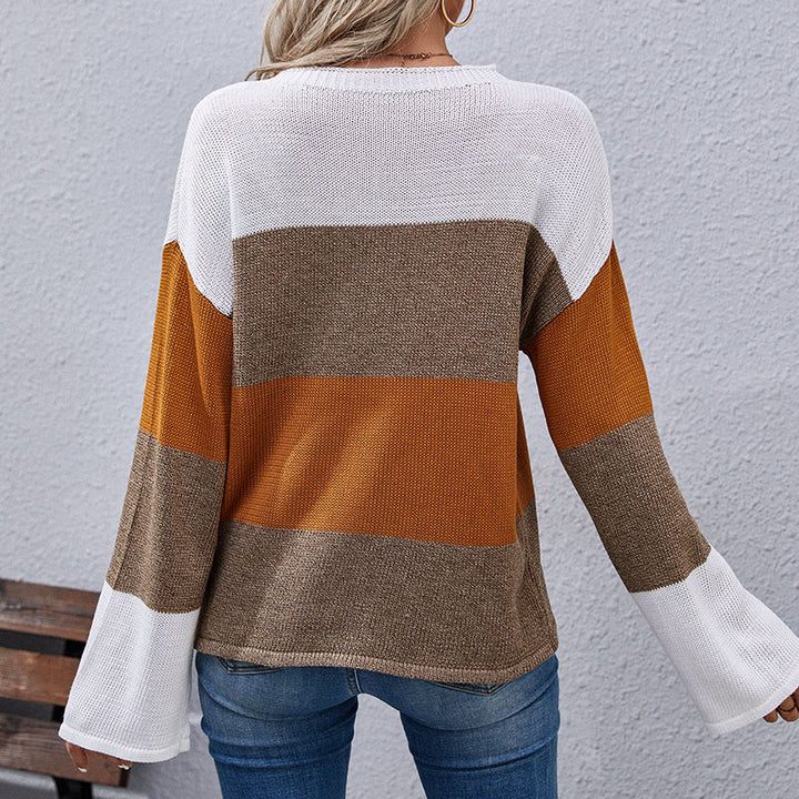 Striped Sweater Pullover For Women's
