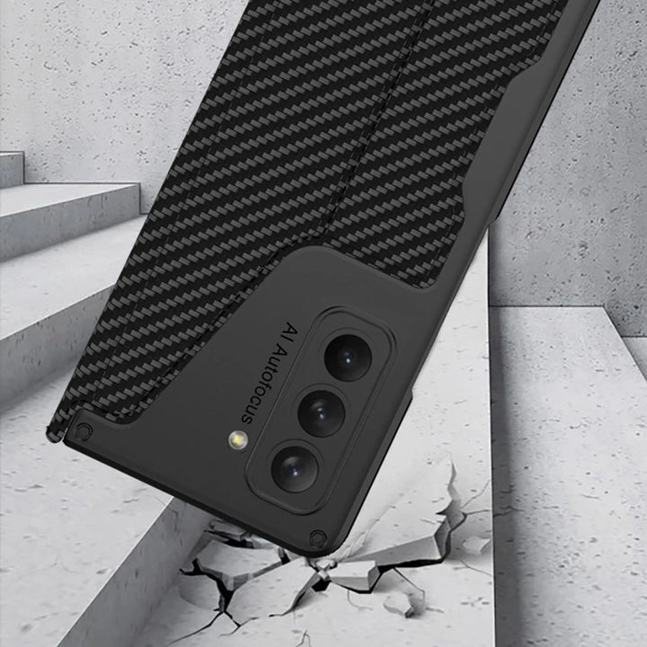 Shockproof Leather Case with Pen Slot for Samsung Galaxy Z Fold 5 - Polendo Design