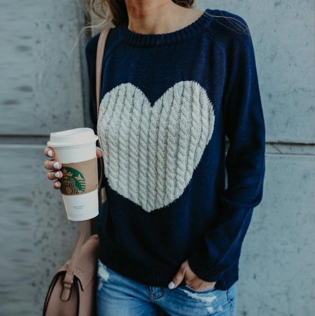 Stylish "Hearts" Sweaters for Women