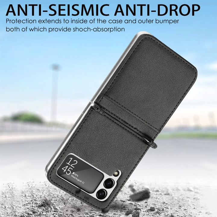 Folding Leather Shockproof Phone Case for Samsung Galaxy Z Flip3 - Polendo Design