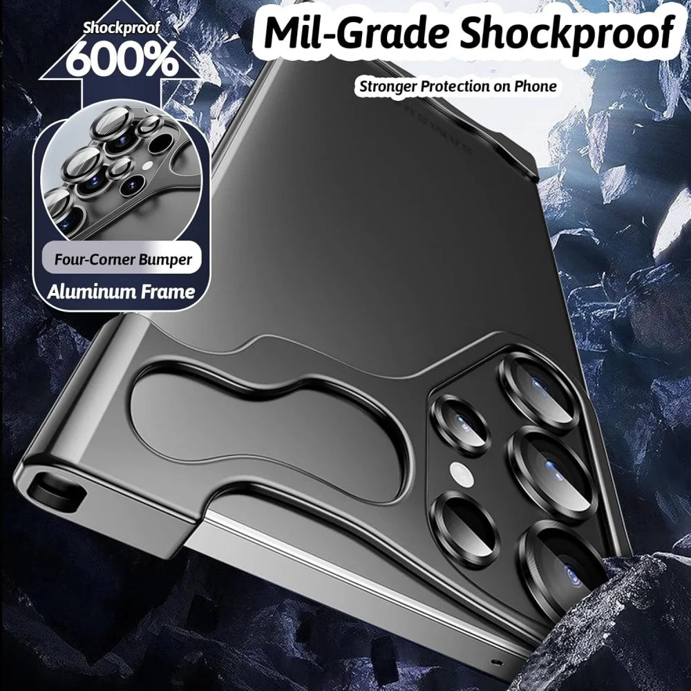 Metal Frameless Phone Case for Samsung S24 Ultra Shockproof - Polendo Design