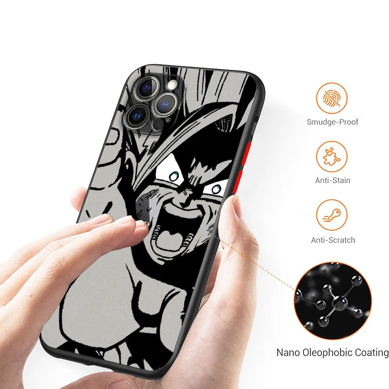 Dragon Ball Goku Frosted Anime Phone Case for iPhone - Polendo Design