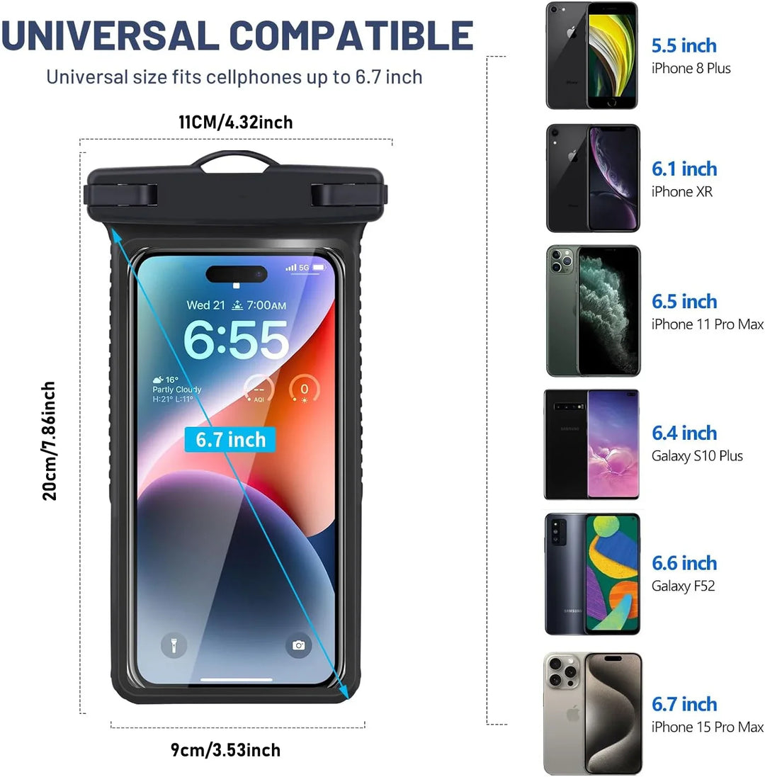 Anti-Falling Waterproof Phone Pouch Touchscreen Case 6.9 Inch - Polendo Design