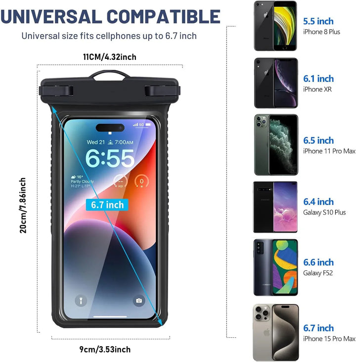 Anti-Falling Waterproof Phone Pouch Touchscreen Case 6.9 Inch - Polendo Design