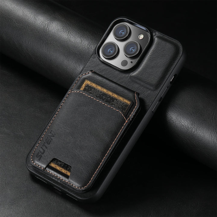 Magnetic Leather Phone Wallet Case Cover for iPhone - Polendo Design