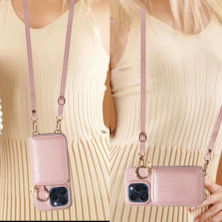 Leather Crossbody Wallet Phone Case for iPhone - Polendo Design