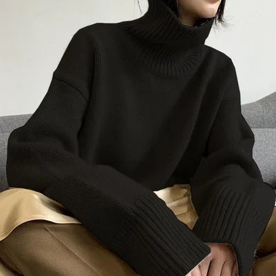 Cashmere Sweater Women High Neck Pullover