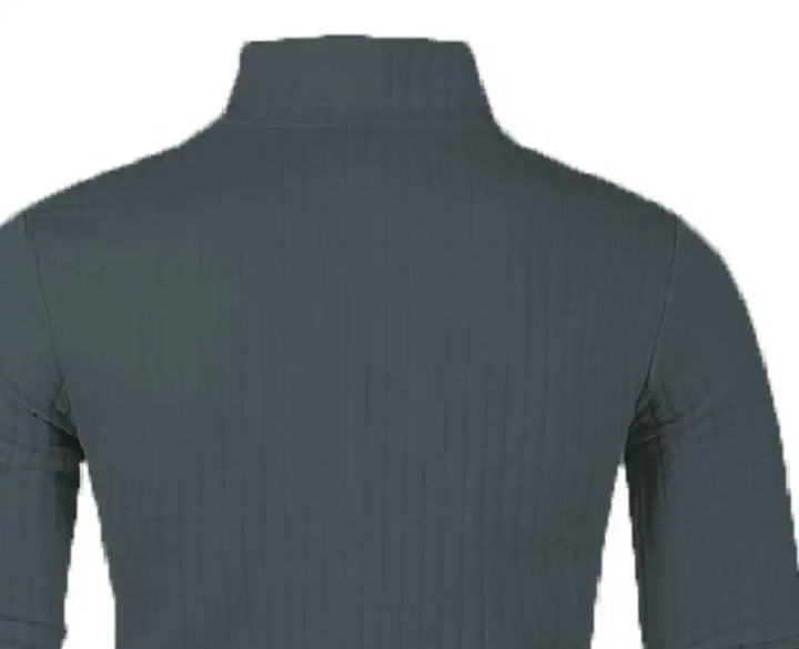 Men Semi Turtleneck Half Zip Knit Sweater