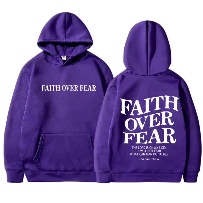 "FAITH OVER FEAR"  Men's Tops Hoodie