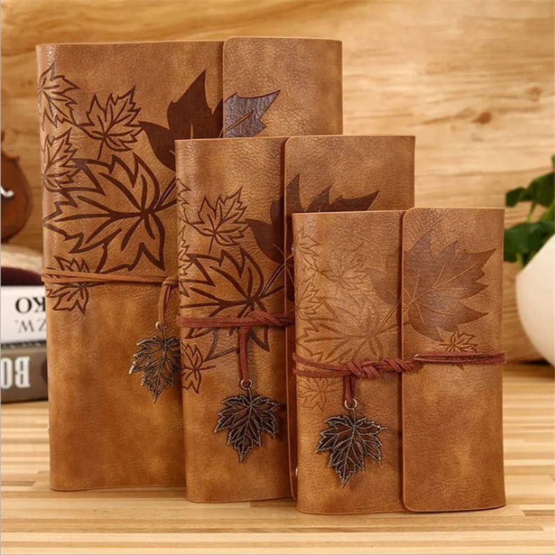 A5 A6 A7 Vintage PU Leather Notebook – Blank Kraft Journal for Travel & Office - Polendo Design