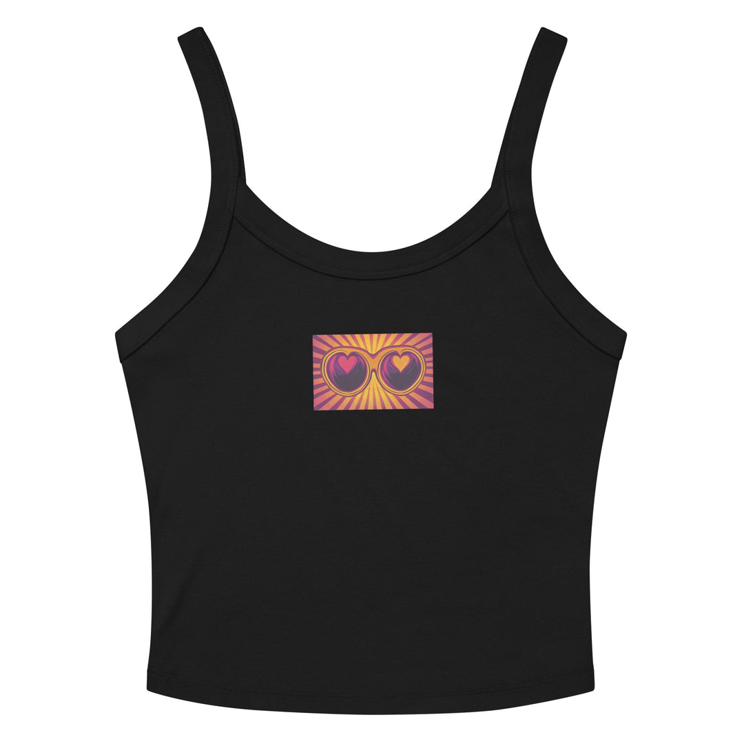 "Aesthetic Double heart crop top" Women’s micro-rib tank top - Polendo Design