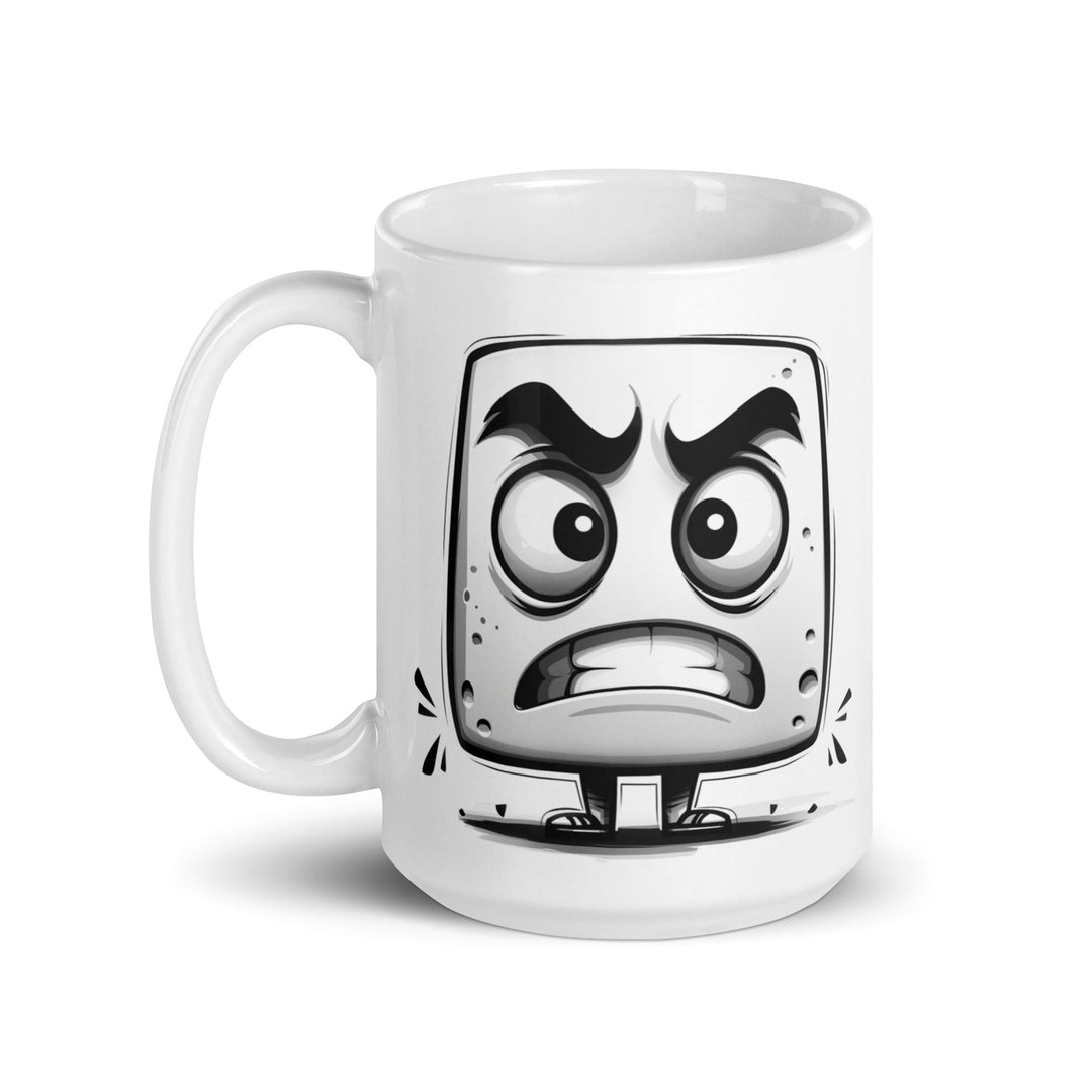 "Angry little block" White glossy mug - Polendo Design