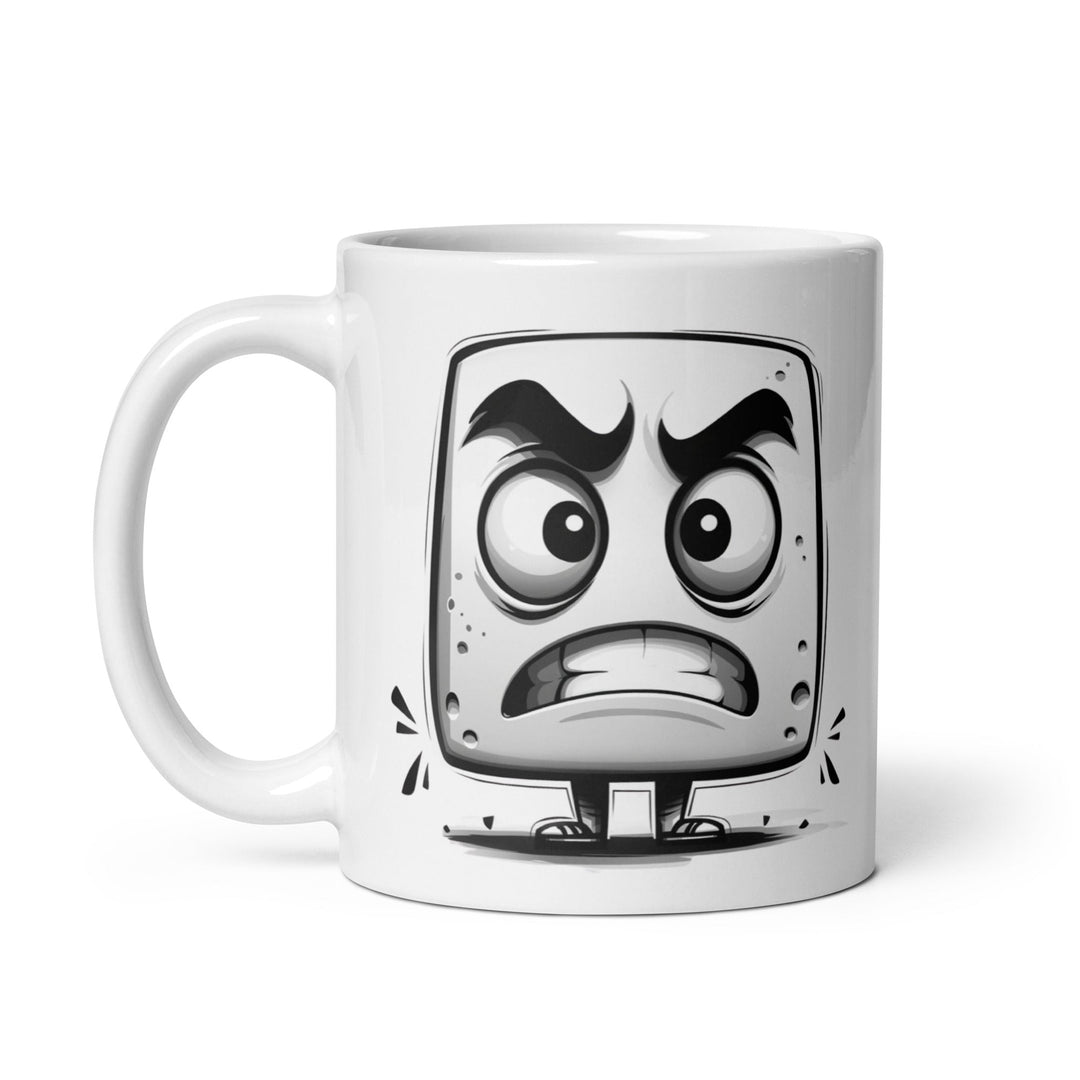 "Angry little block" White glossy mug - Polendo Design