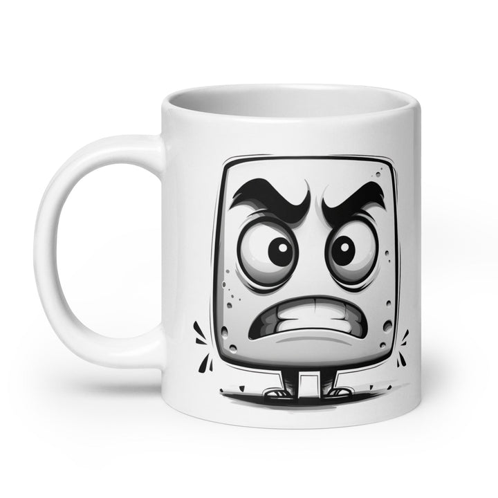 "Angry little block" White glossy mug - Polendo Design