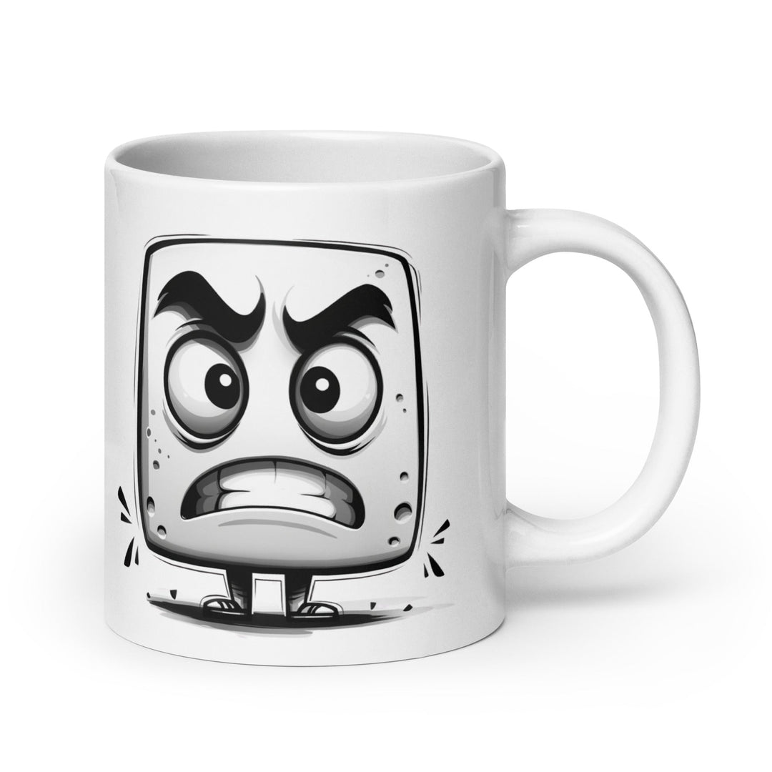 "Angry little block" White glossy mug - Polendo Design