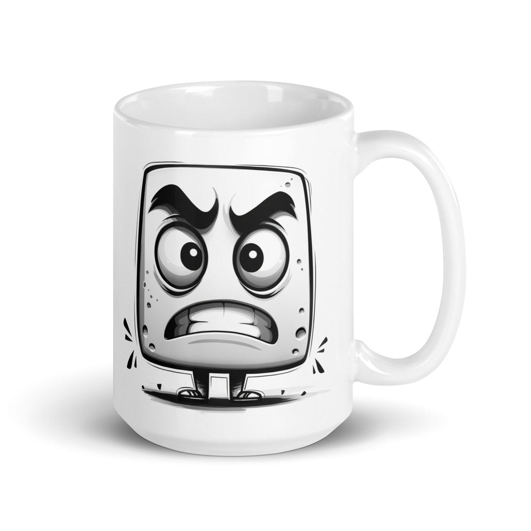 "Angry little block" White glossy mug - Polendo Design