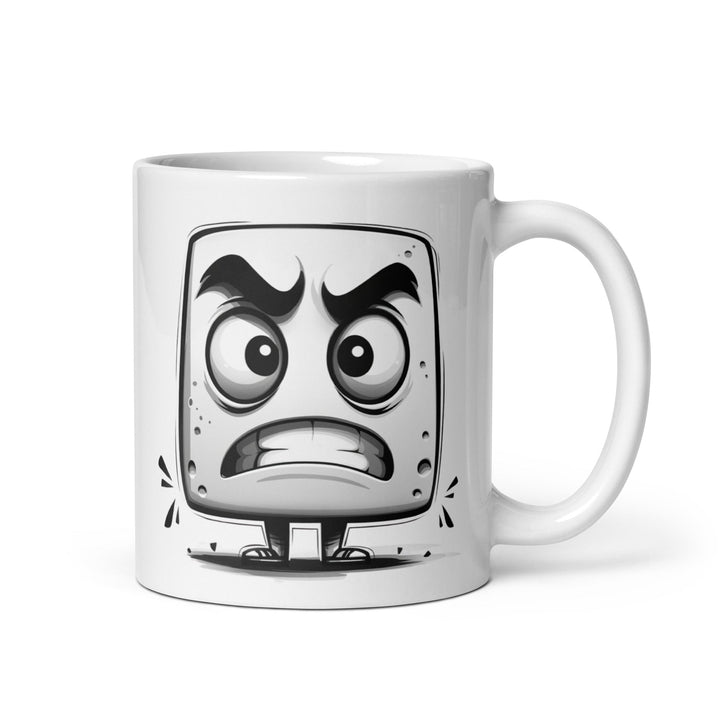 "Angry little block" White glossy mug - Polendo Design