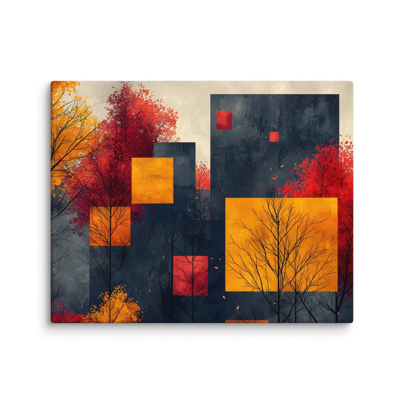 Autumn Geometry Abstract Wall Art Canvas Print - Polendo Design