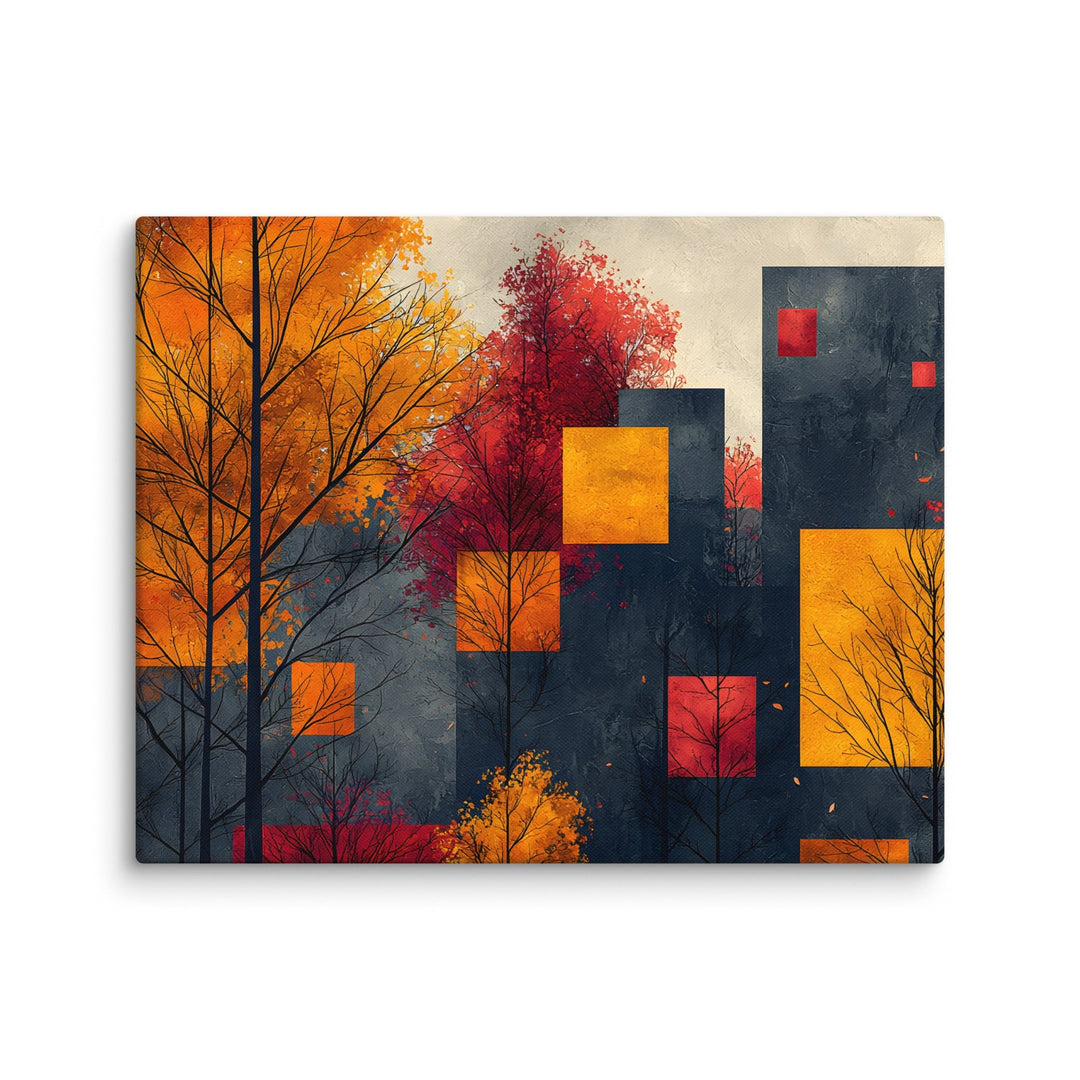 Autumn Geometry Abstract Wall Art Canvas Print - Polendo Design