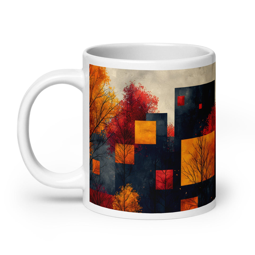 Autumn Geometry Abstract White Glossy Mug - Polendo Design