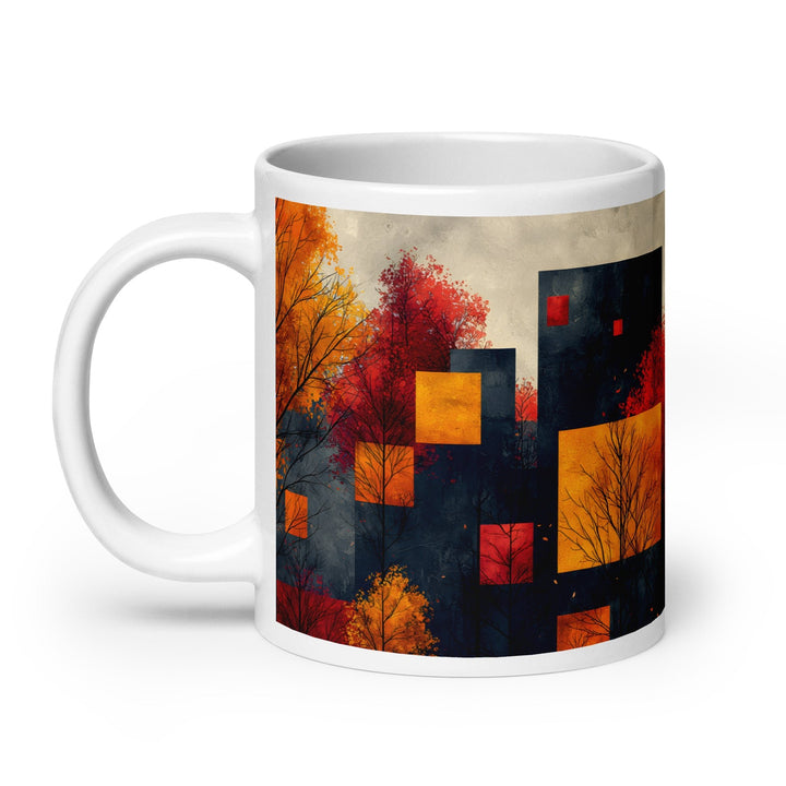 Autumn Geometry Abstract White Glossy Mug - Polendo Design