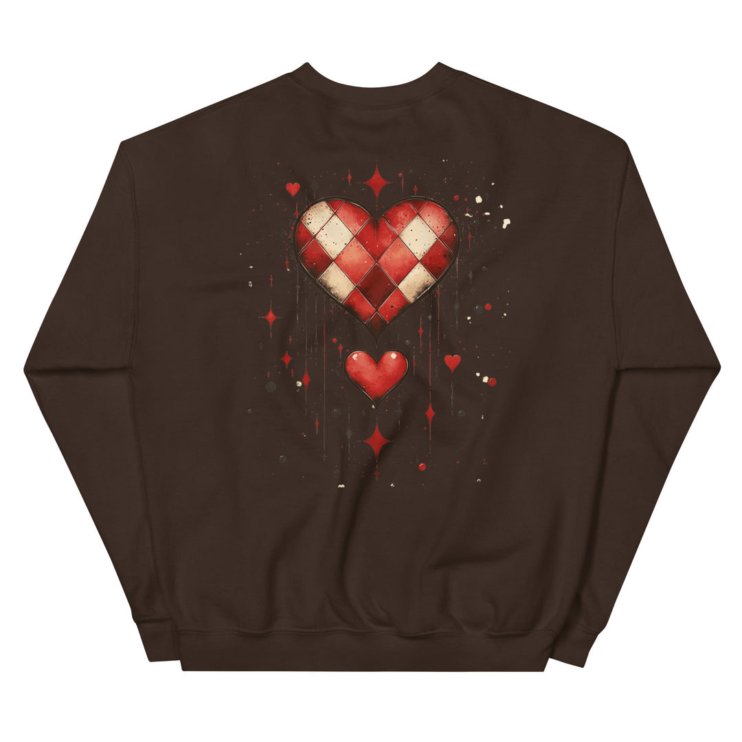 Checkered Heartfelt Unisex Sweatshirt - Polendo Design