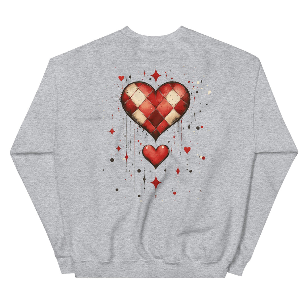 Checkered Heartfelt Unisex Sweatshirt - Polendo Design