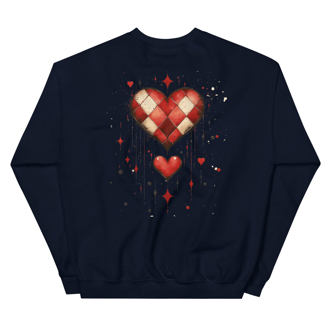 Checkered Heartfelt Unisex Sweatshirt - Polendo Design