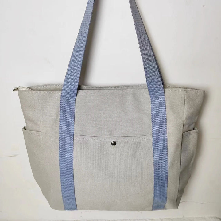 Everyday Black Canvas Tote Bag with Pockets - Polendo Design