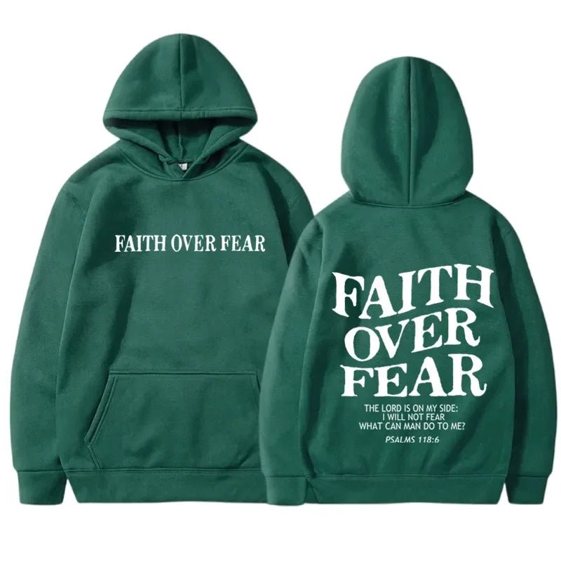 "FAITH OVER FEAR" Men's Tops Hoodie - Polendo Design
